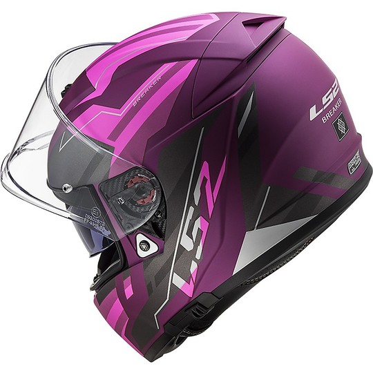 Full Face Motorcycle Helmet Double Visor Ls2 FF390 BREAKER Beta Pink Opaque