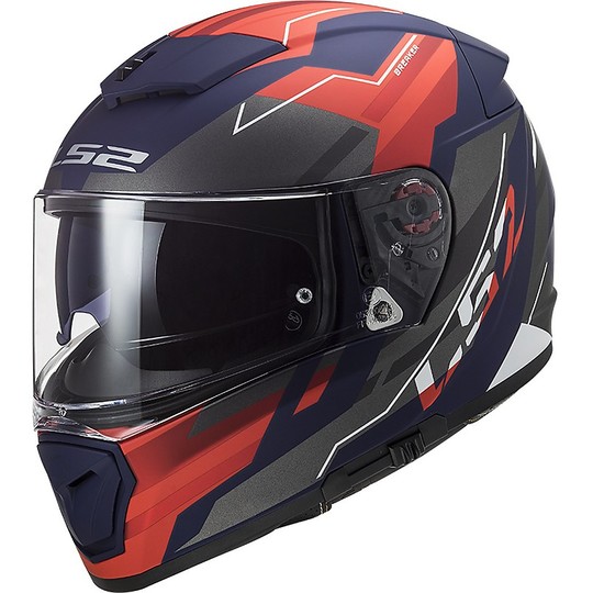 Full Face Motorcycle Helmet Double Visor Ls2 FF390 BREAKER Beta Red Blue Matt