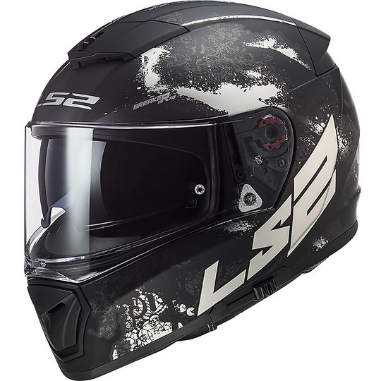Full Face Motorcycle Helmet Double Visor Ls2 FF390 BREAKER Deft Black Titanium Matt