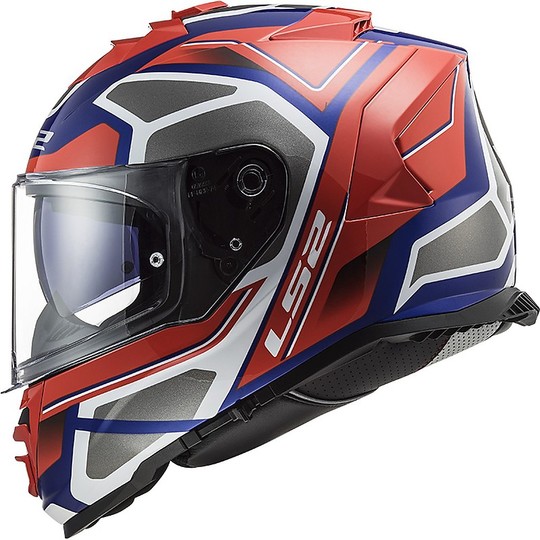 Full Face Motorcycle Helmet Double Visor Ls2 FF800 STORM Faster Red Blue