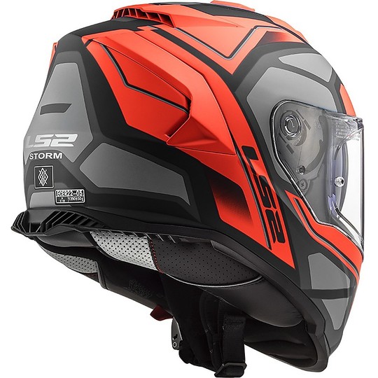 Full Face Motorcycle Helmet Double Visor Ls2 FF800 STORM Faster Red Titanium Matt