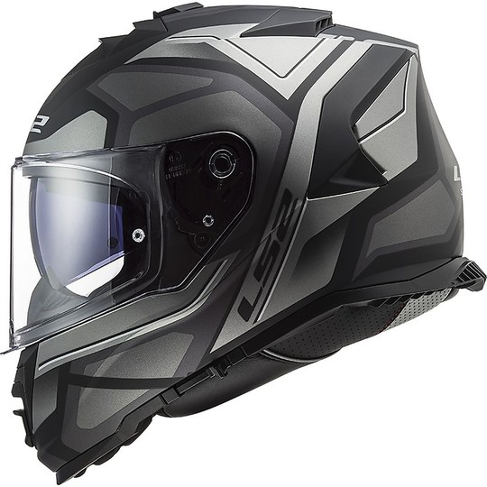 Full Face Motorcycle Helmet Double Visor Ls2 FF800 STORM Faster Titanium Matt