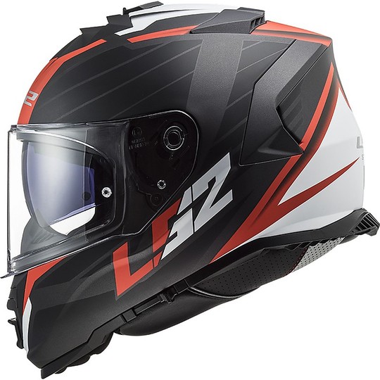 Full Face Motorcycle Helmet Double Visor Ls2 FF800 STORM Nerve Black Matt Red