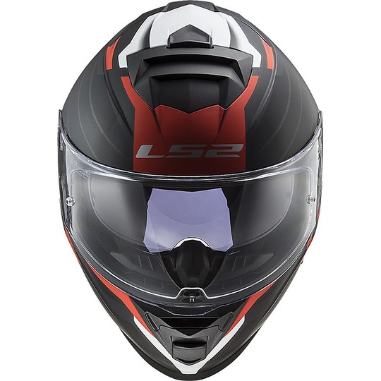 Full Face Motorcycle Helmet Double Visor Ls2 FF800 STORM Nerve Black Matt Red