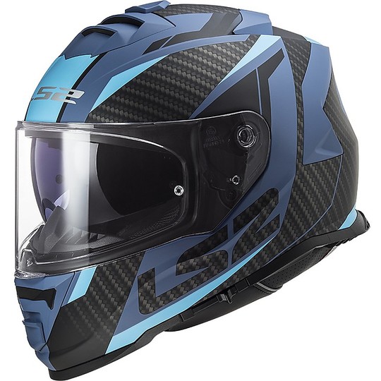 Full Face Motorcycle Helmet Double Visor Ls2 FF800 STORM Racer Blue Matt