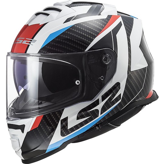 Full Face Motorcycle Helmet Double Visor Ls2 FF800 STORM Racer Blue Red