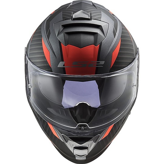 Full Face Motorcycle Helmet Double Visor Ls2 FF800 STORM Racer Orange Fluo Titanium Matt