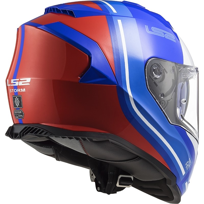 Full Face Motorcycle Helmet Double Visor Ls2 FF800 Storm SLANT Blue Orange Fluo