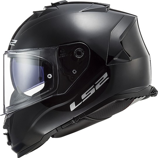 Full Face Motorcycle Helmet Double Visor Ls2 FF800 STORM Solid Glossy Black