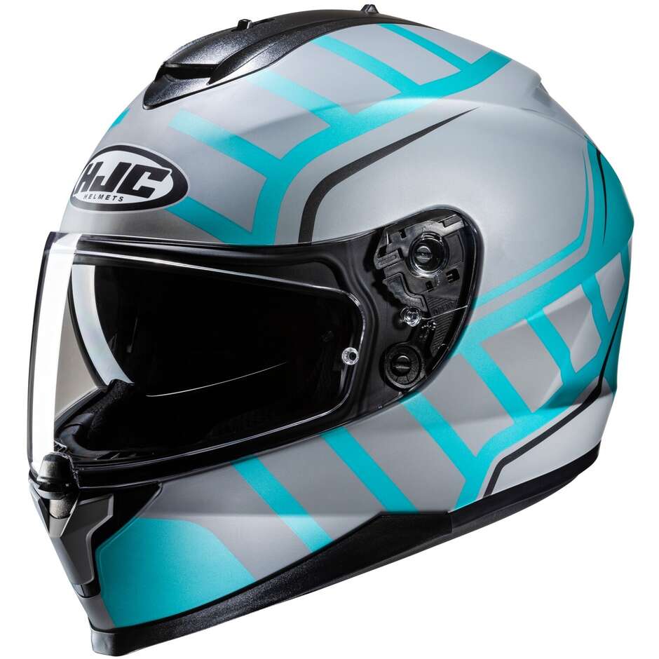Full Face Motorcycle Helmet Hjc C70N HOLT MC4SF Matt Blue Grey