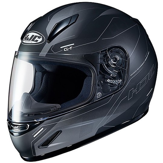 Full Face Motorcycle Helmet HJC Cl-Y TAZE MC5SF Black Matt Gray