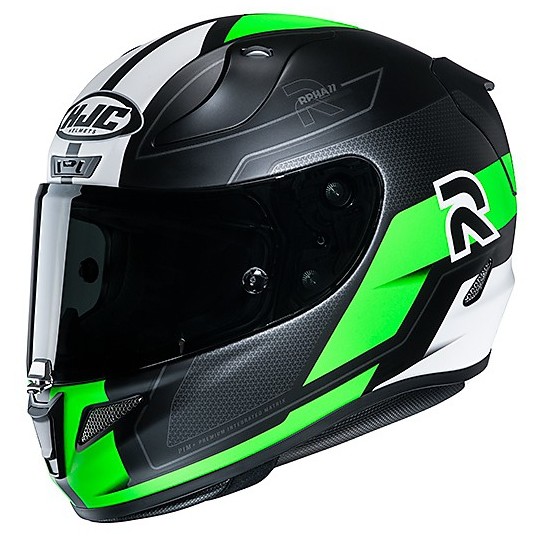 Full Face Motorcycle Helmet HJC Fiber RPHA 11 FESK MC4SF Black Green