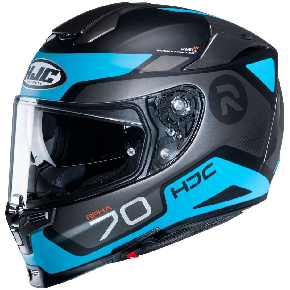 Full Face Motorcycle Helmet HJC Fiber RPHA 70 SHUKY MC4SF Black Blue Matt