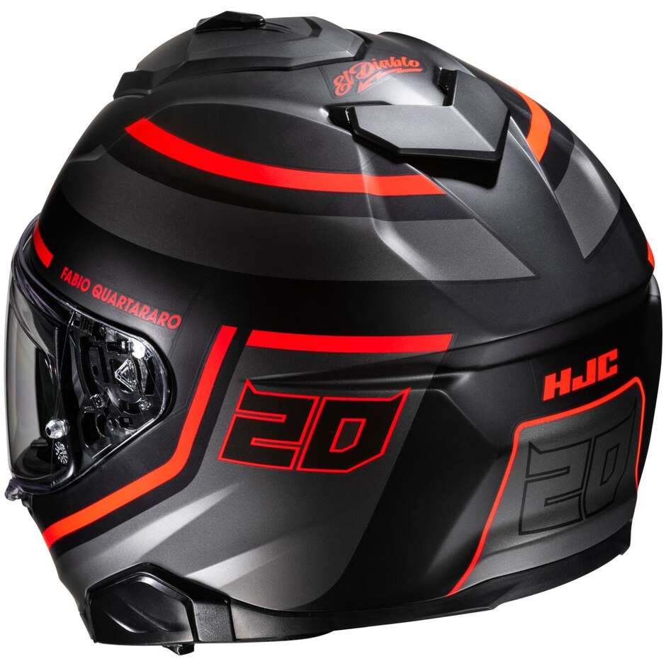 Full Face Motorcycle Helmet Hjc i71 FQ20 Fabio Quartararo MC1SF Matt Black Red