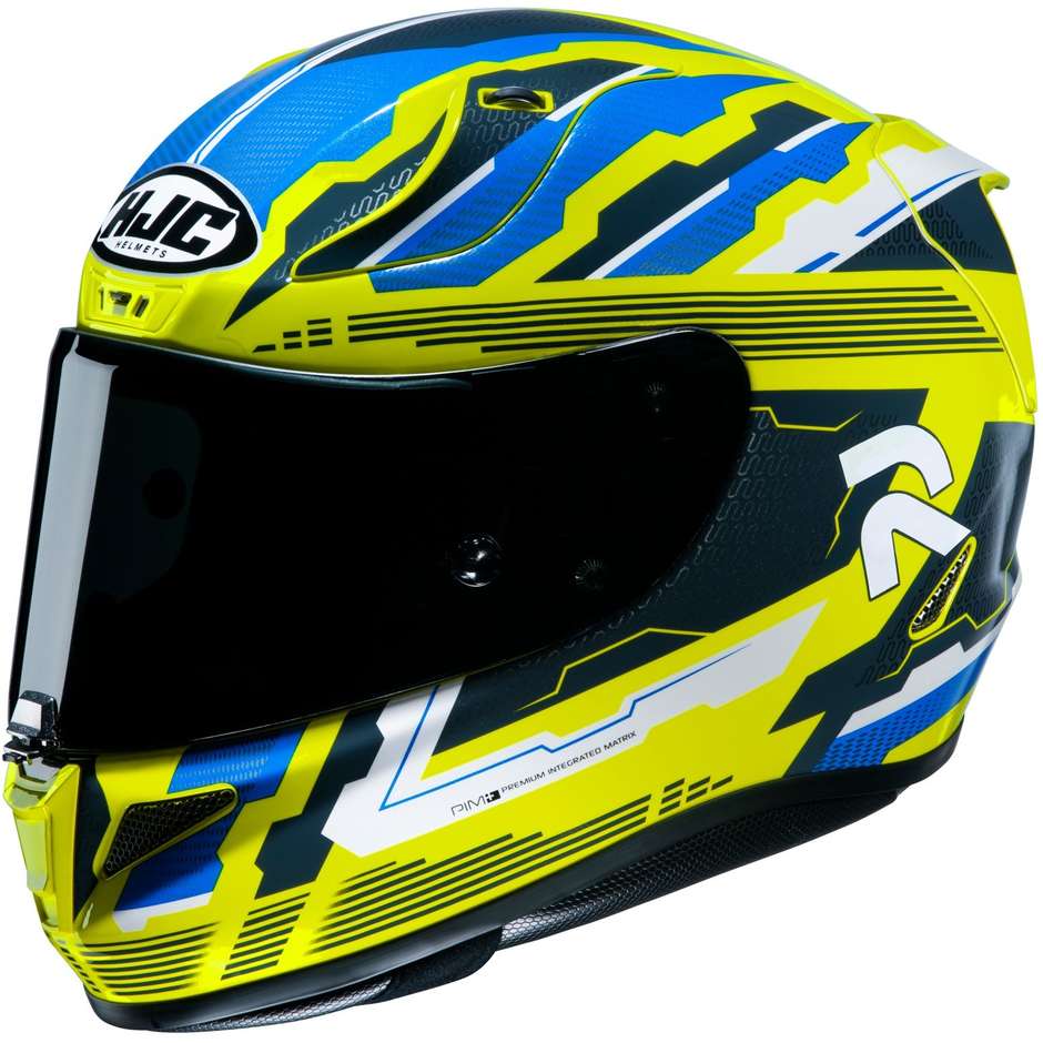 Full Face Motorcycle Helmet HJC RPHA 11 STOBON MC4H Yellow Fluo
