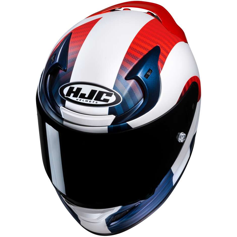 Full Face Motorcycle Helmet Hjc RPHA 12 OTTIN MC21SF White Blue Red Matt