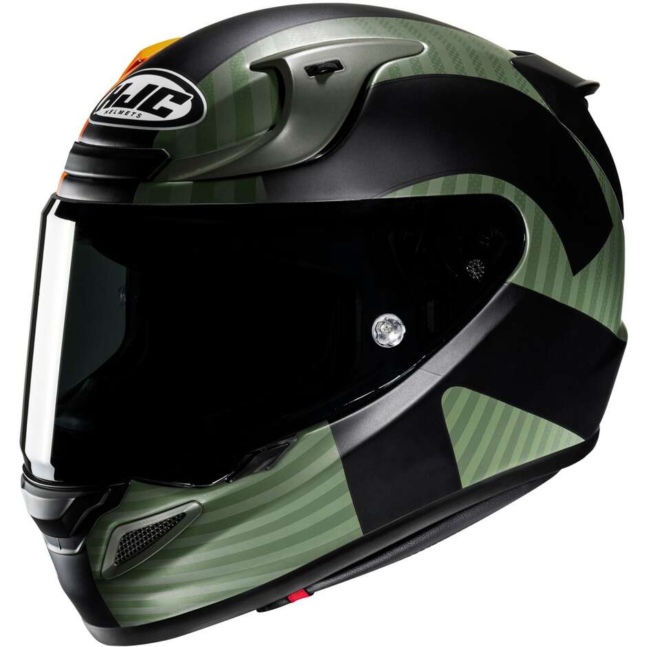 Full Face Motorcycle Helmet Hjc RPHA 12 OTTIN MC47SF Black Orange Green Matt