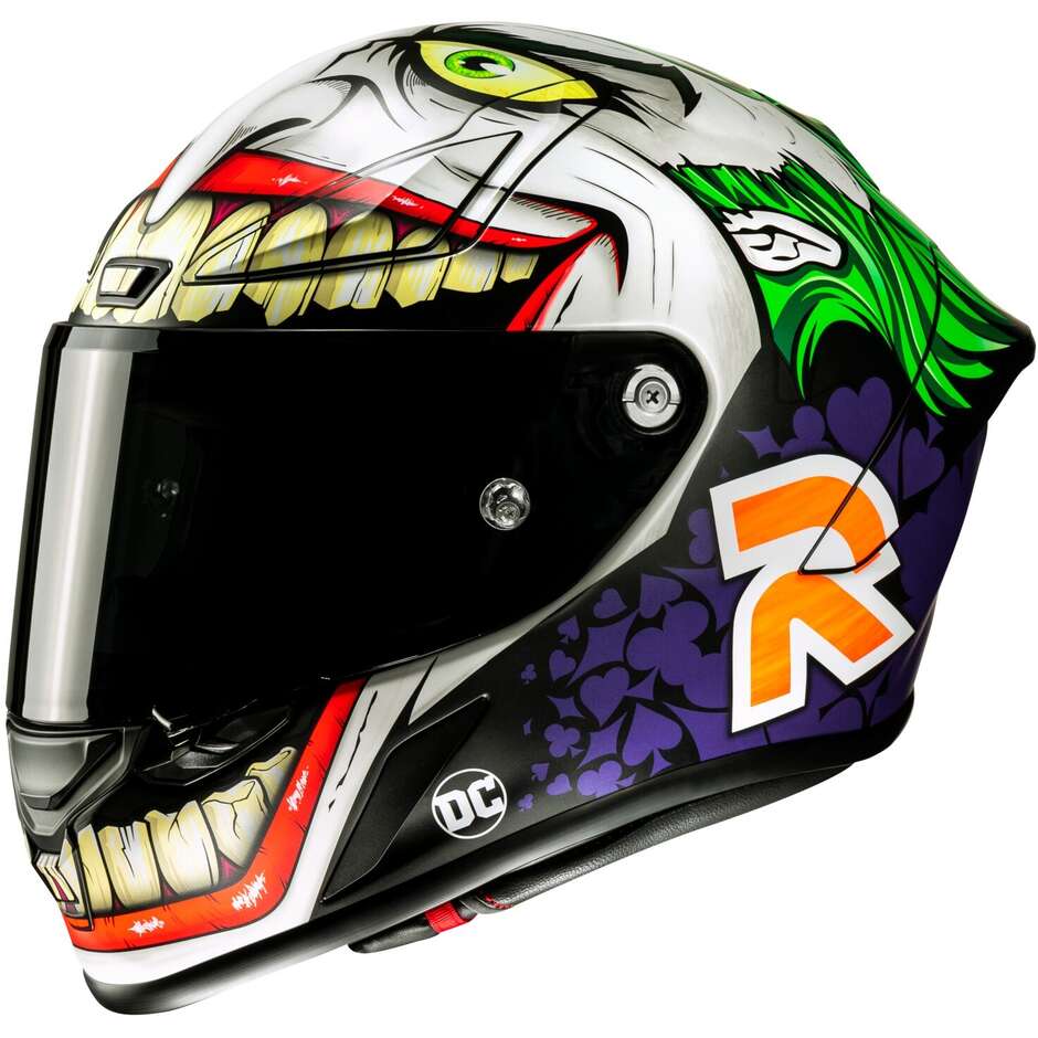 Full Face Motorcycle Helmet Hjc RPHA1 JOKER DC COMICS MC48SF Matt