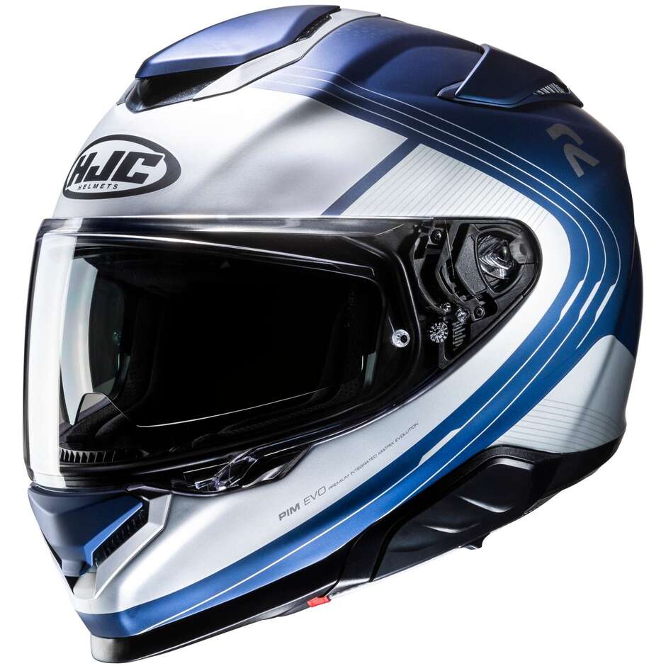 Full Face Motorcycle Helmet Hjc RPHA71 FREPE MC2SF White Blue Matt