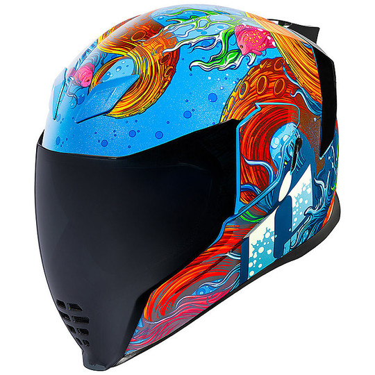 Full Face Motorcycle Helmet Icon AIRFLITE Inky Blue