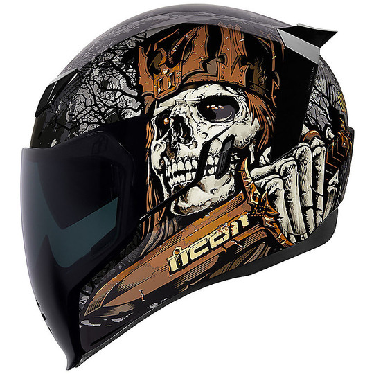 Full Face Motorcycle Helmet Icon AIRFLITE Uncle Dave Black