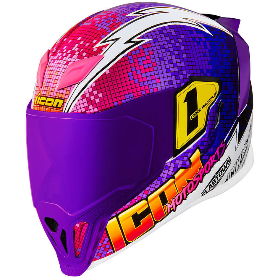 Full face motorcycle helmet Icon HELMET AIRFLITE QUARTERFLASH Purple