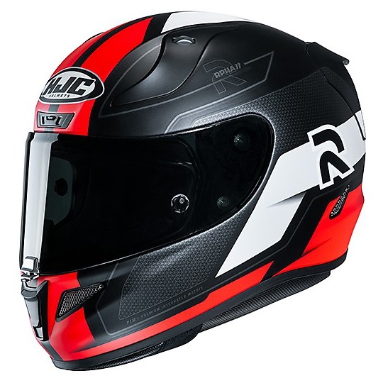 Full Face Motorcycle Helmet in Fiber HJC RPHA 11 FESK MC1SF Black Red