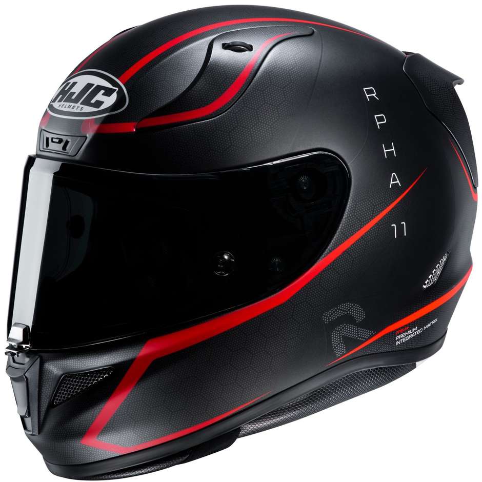 Full Face Motorcycle Helmet In Fiber HJC RPHA 11 JARBAN MC1SF Black Red Matt