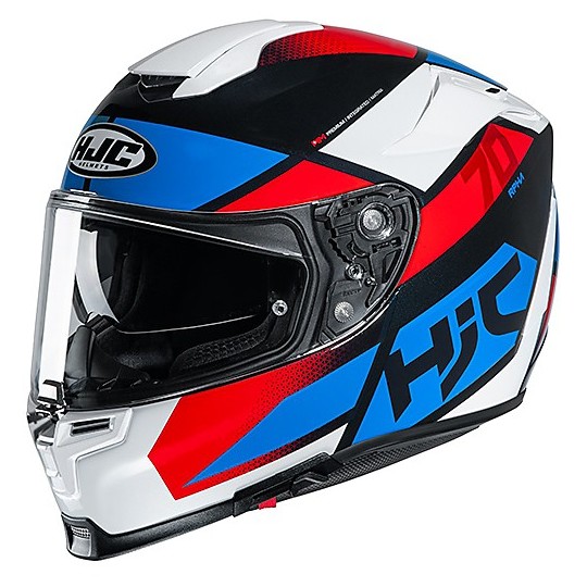 Full Face Motorcycle Helmet in Fiber HJC RPHA 70 DEBBY MC21 White Blue Red