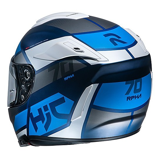 Full Face Motorcycle Helmet in Fiber HJC RPHA 70 DEBBY MC2SF White Opaque Blue