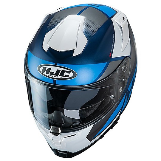 Full Face Motorcycle Helmet in Fiber HJC RPHA 70 DEBBY MC2SF White Opaque Blue