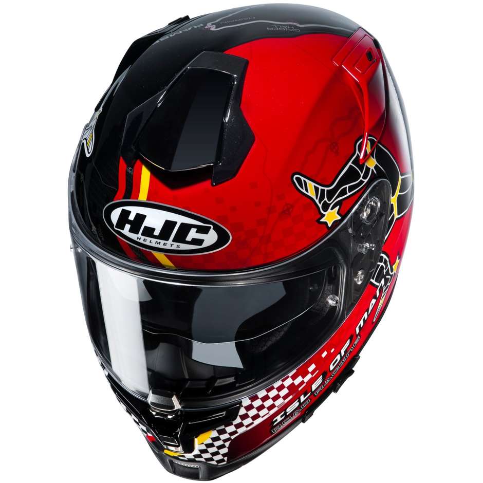 Full Face Motorcycle Helmet In Fiber HJC RPHA 70 ISLE OF MAN MC1 Red White
