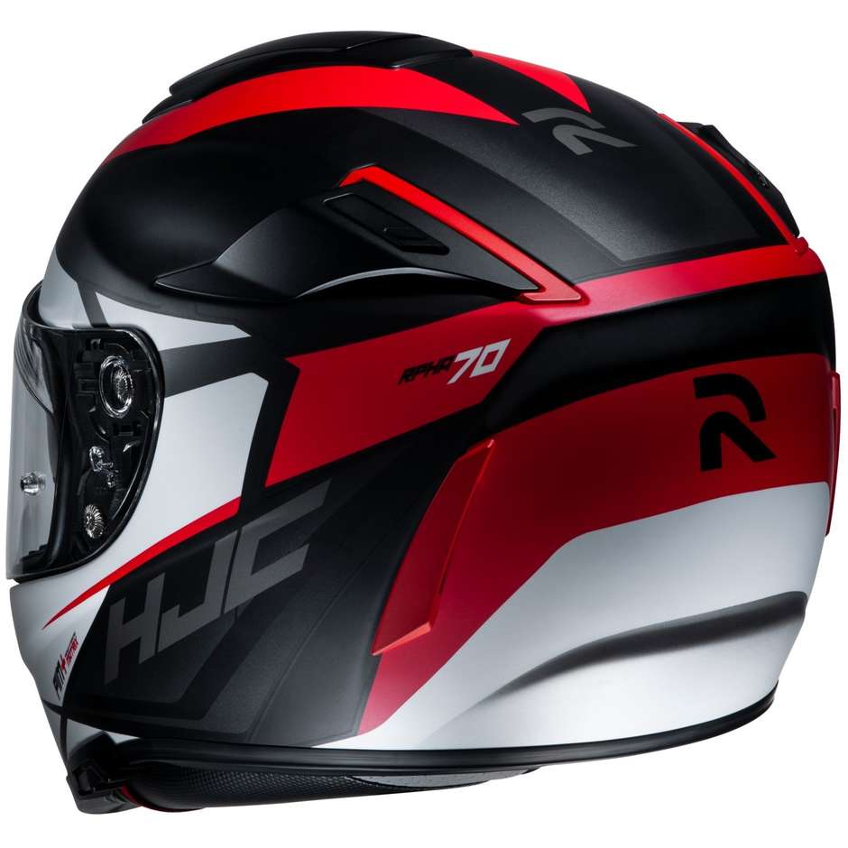 Full Face Motorcycle Helmet in Fiber HJC RPHA 70 SAMPRA MC1SF Black White Red