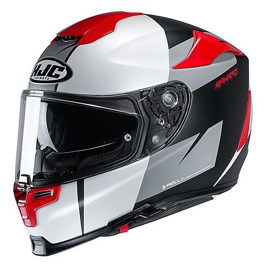 Full Face Motorcycle Helmet In Fiber HJC RPHA 70 TERIKA MC1SF White Black Red