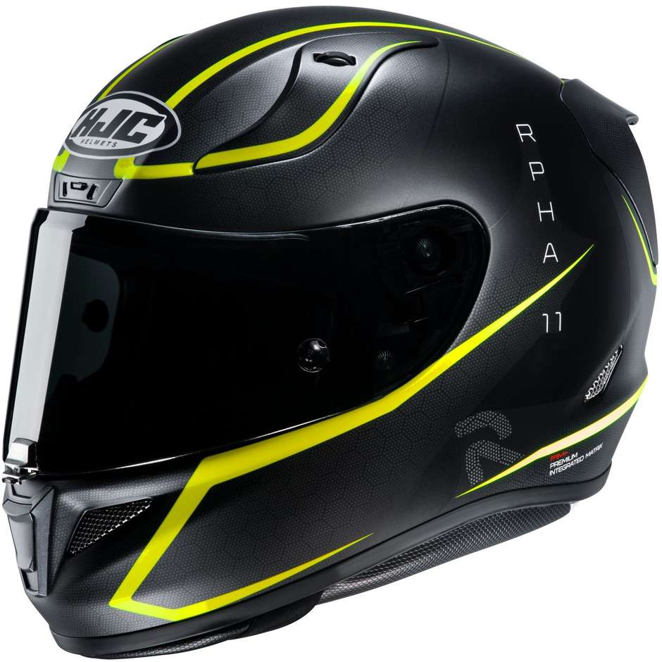 Full Face Motorcycle Helmet In HJC Fiber RPHA 11 JARBAN MC4HSF Black Yellow Fluo Matt
