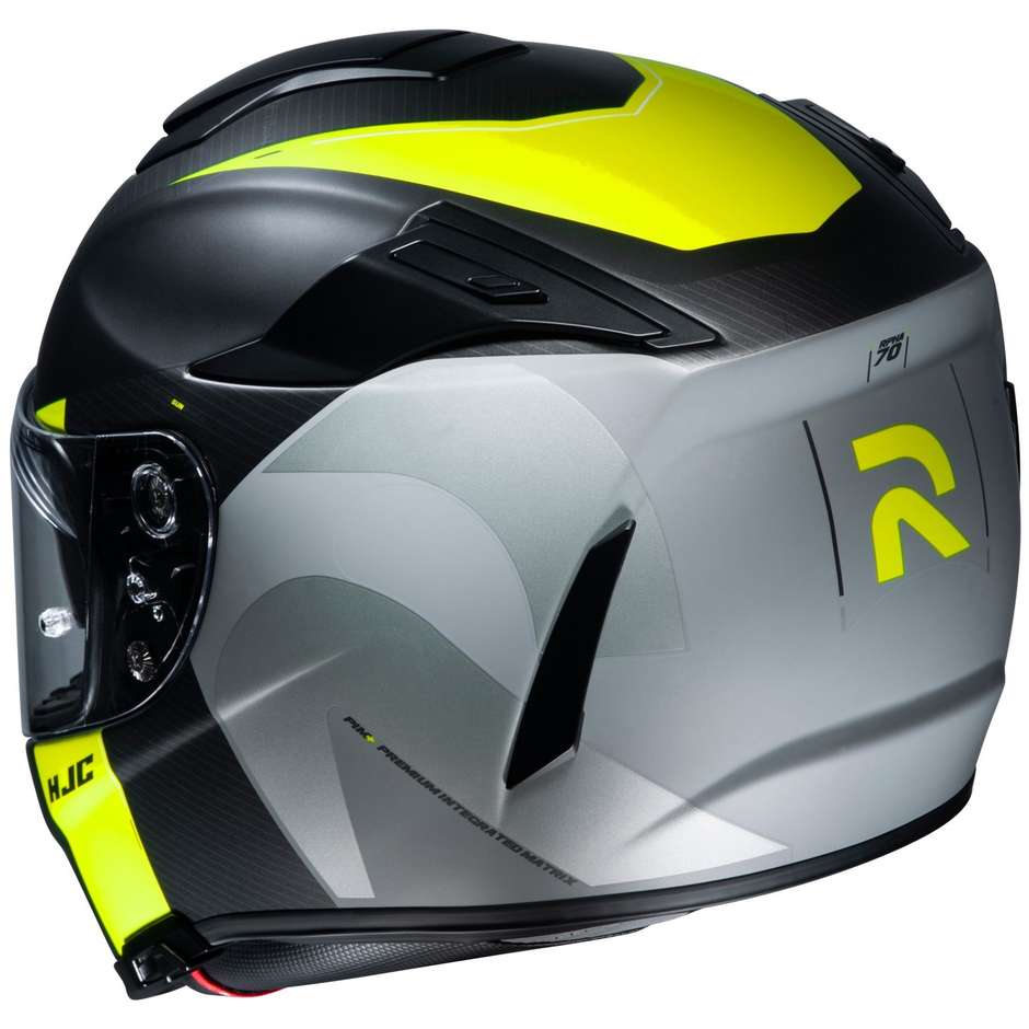 Full Face Motorcycle Helmet In HJC Fiber RPHA 70 WODY MC4HSF Black Gray Yellow Matt