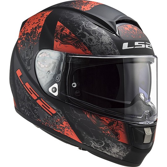Full Face Motorcycle Helmet In HPFC Ls2 FF397 VECTOR EVO Swipe Black Red Matt