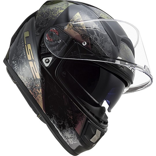 Full Face Motorcycle Helmet In HPFC Ls2 FF397 VECTOR EVO Swipe Rainbow