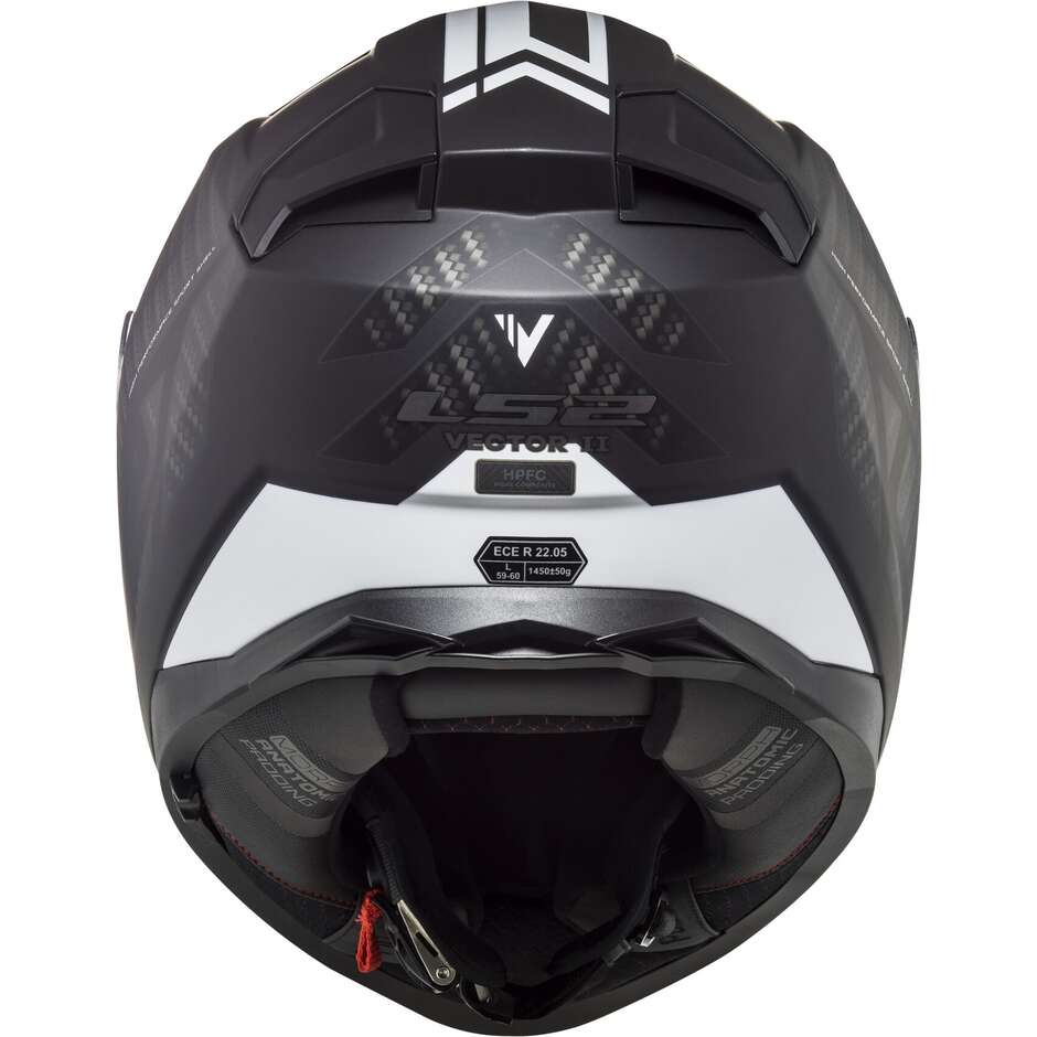 Full Face Motorcycle Helmet In HPFC Ls2 FF811 VECTOR II Splitter Black White