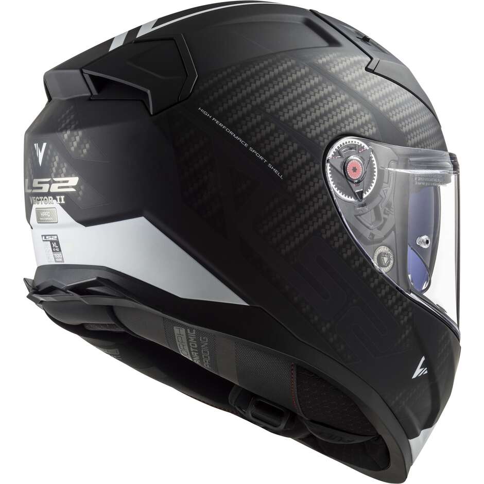 Full Face Motorcycle Helmet In HPFC Ls2 FF811 VECTOR II Splitter Black White