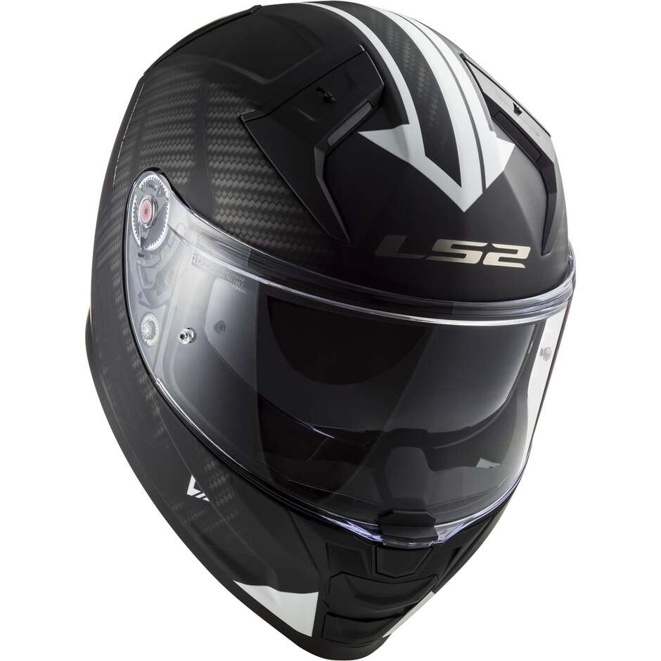Full Face Motorcycle Helmet In HPFC Ls2 FF811 VECTOR II Splitter Black White