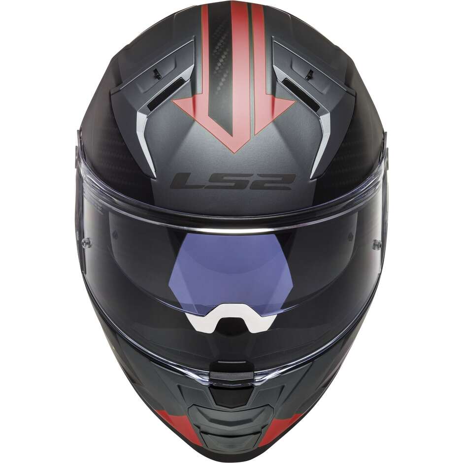 Full Face Motorcycle Helmet In HPFC Ls2 FF811 VECTOR II Splitter Matt Titanium Red