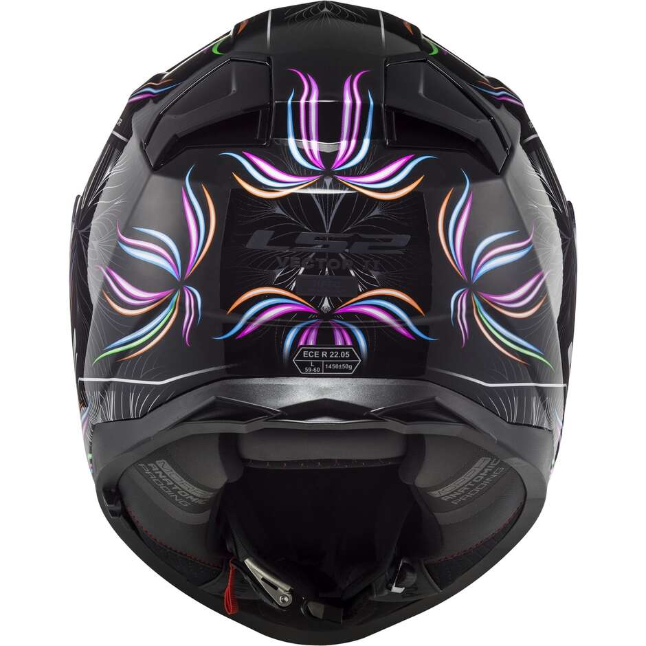 Full Face Motorcycle Helmet In HPFC Ls2 FF811 VECTOR II Tropical Black White