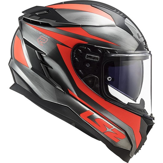 Full Face Motorcycle Helmet In HPFC Touring Ls2 FF327 CHALLENGER Cannon Fluo Orange Jeans