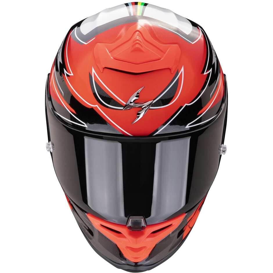 Full Face Motorcycle Helmet in Scorpion Fiber EXO R1 EVO AIR ALVARO REPLICA Red