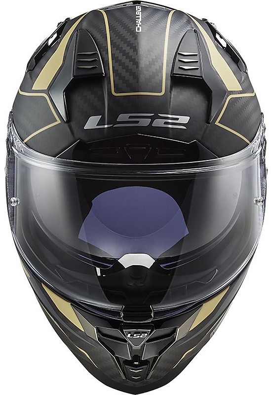 Negro//Oro LS2 Casco de moto FF327 CHALLENGER CT2 GRID MATT CARBON GOLD XS