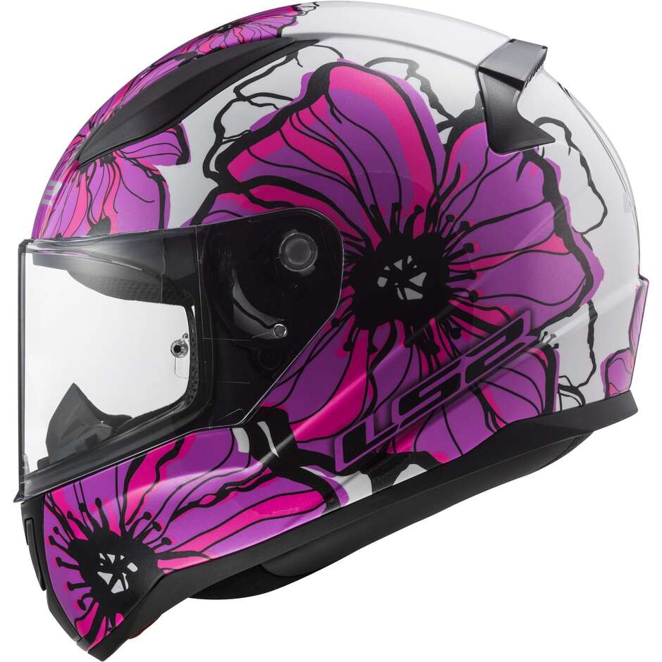 Full Face Motorcycle Helmet Ls2 FF353 RAPID 2 Poppies Pink