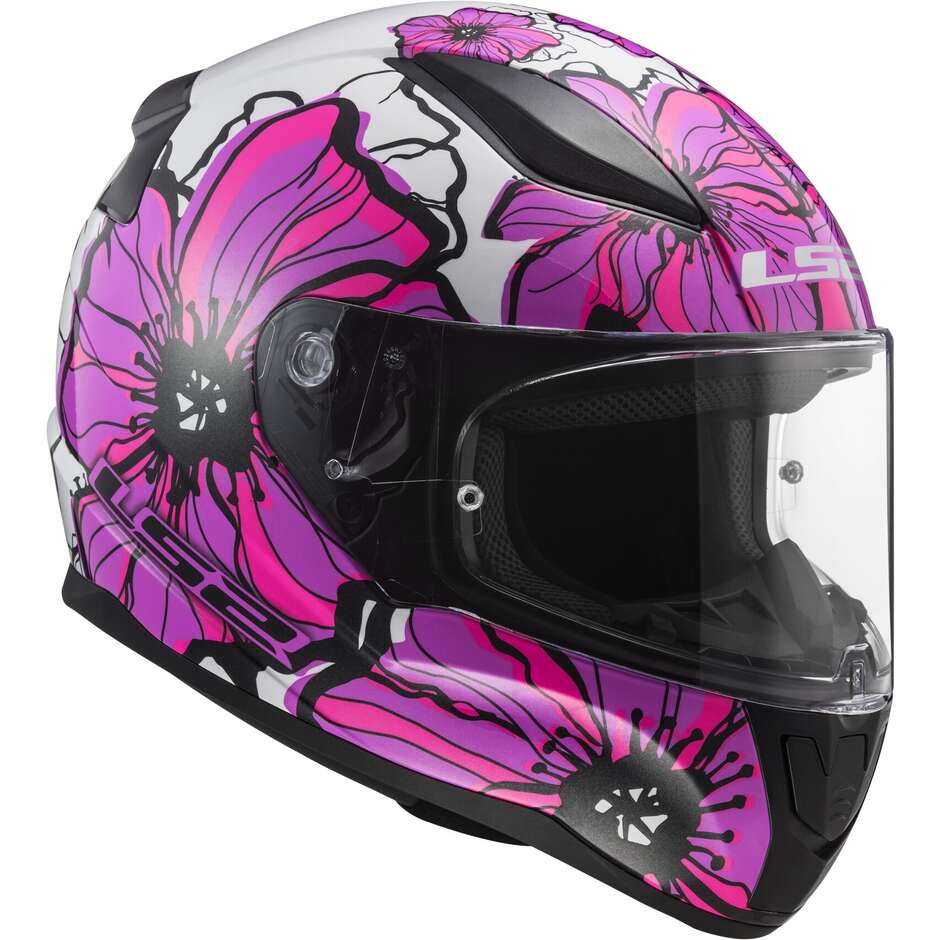 Full Face Motorcycle Helmet Ls2 FF353 RAPID 2 Poppies Pink
