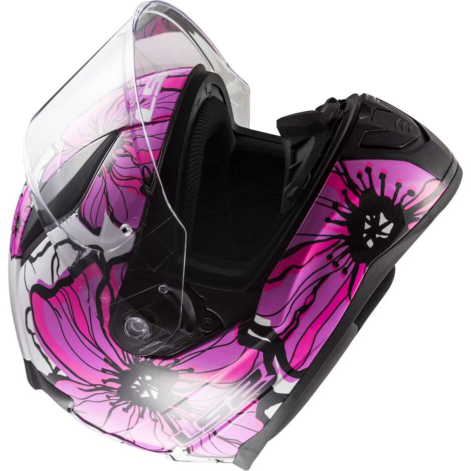 Full Face Motorcycle Helmet Ls2 FF353 RAPID 2 Poppies Pink