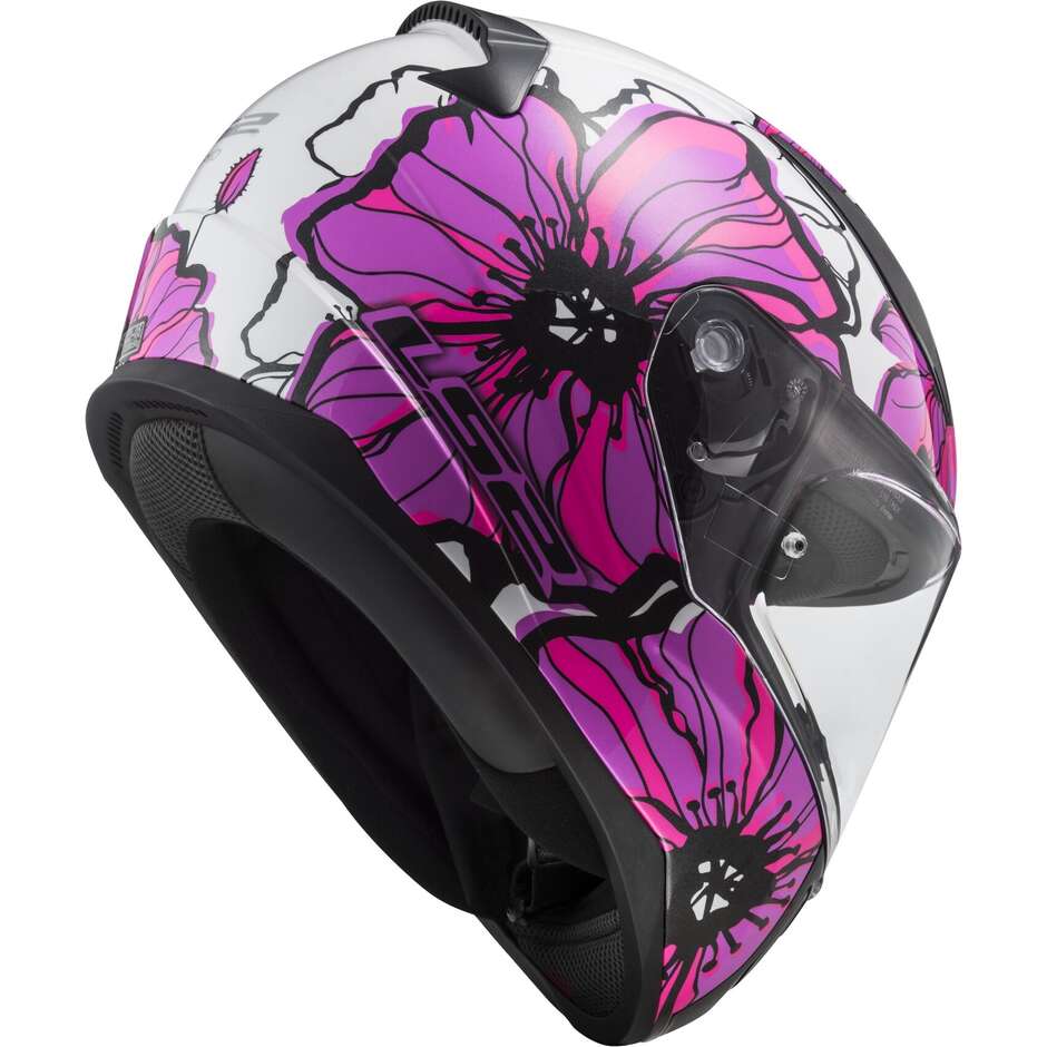 Full Face Motorcycle Helmet Ls2 FF353 RAPID 2 Poppies Pink